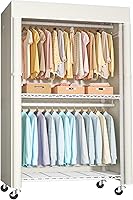 Vista 10 de FUTASSI Perchero negro con cubierta gris, armarios con ruedas P1C, perchero de metal para colgar ropa, armario de almacenamiento de ropa, 36.2