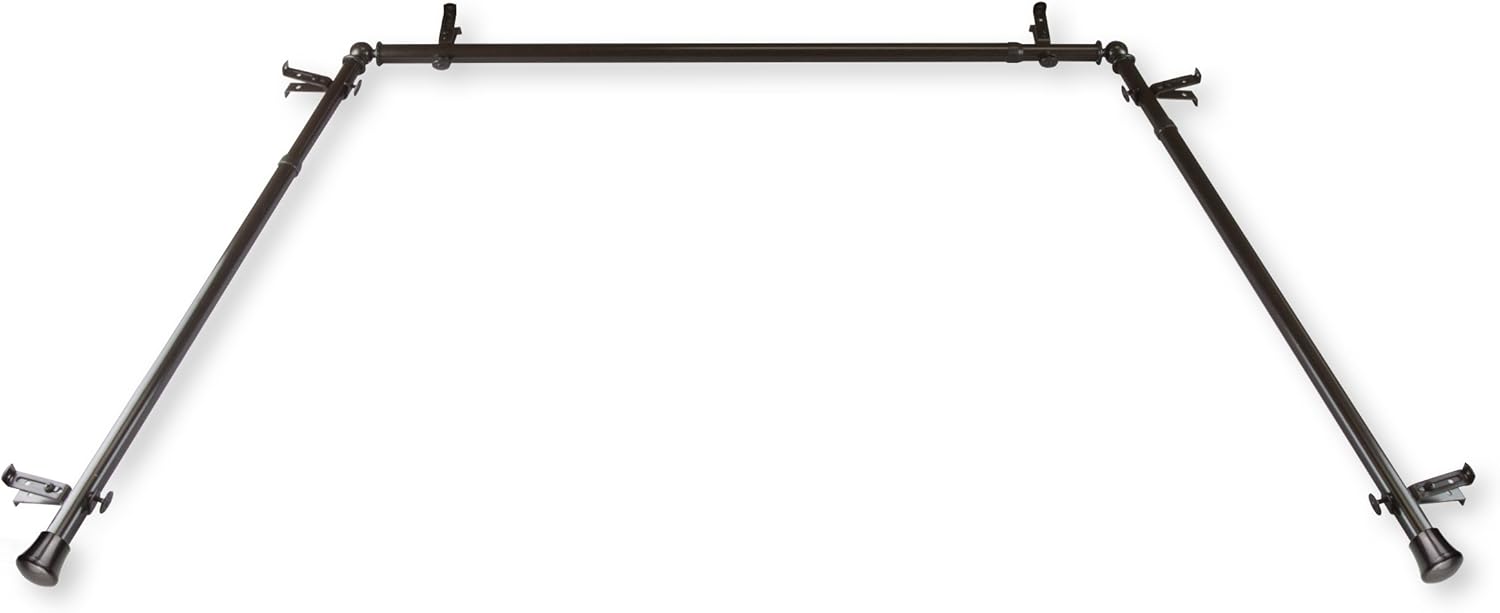 Rod Desyne 13/16" Bay 20"-36", 38"-72"-Antique Brass Single Curtain Rod Set, 78-144"