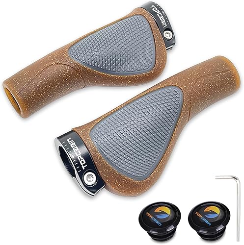 Vista 104 de Empuñaduras de manillar de bicicletas, empuñaduras ergonómicas de aluminio para bicicleta, vibraciones de amortiguación, empuñaduras de manillar