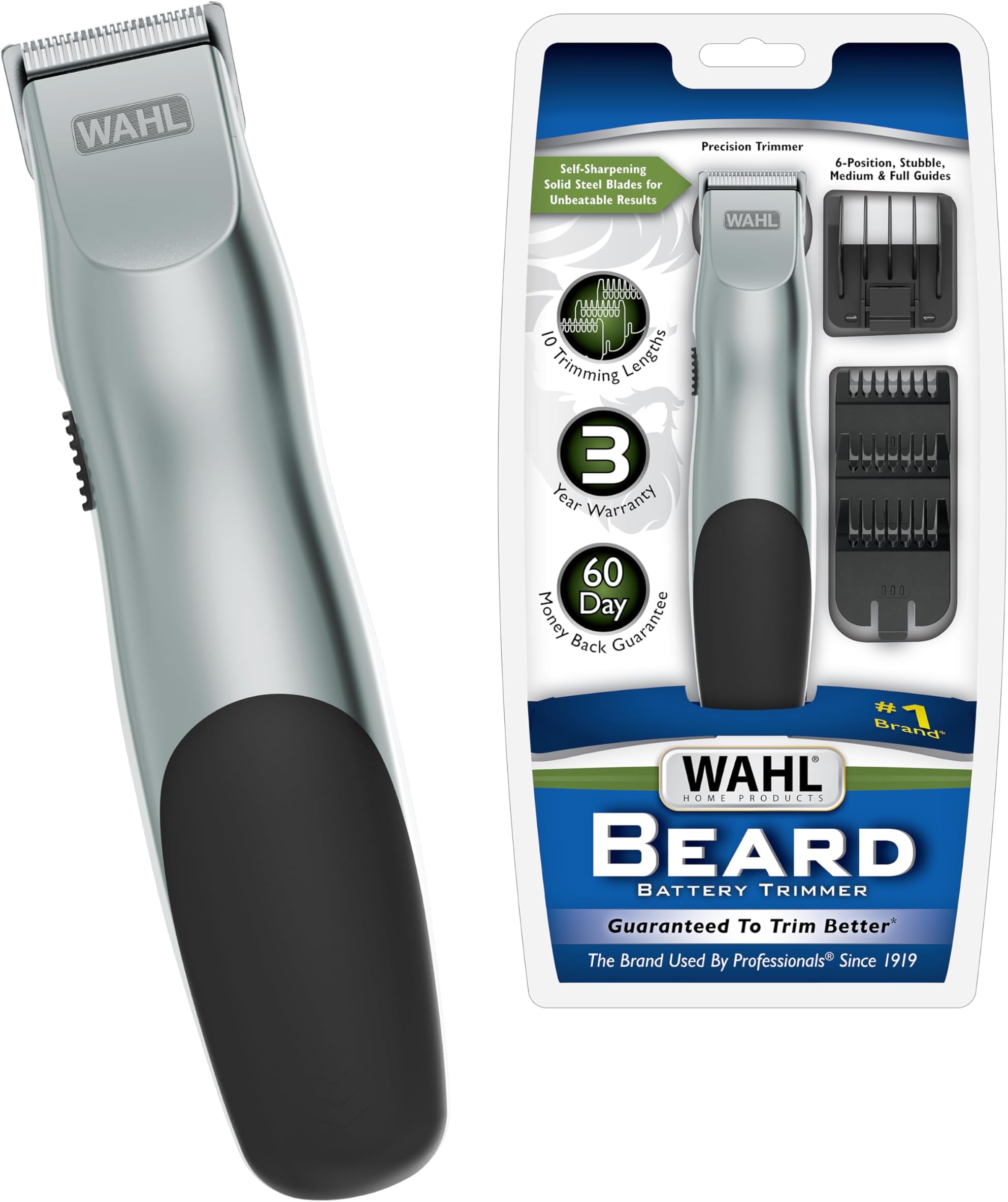 Groomsman Battery Operated Facial Hair Trimmer for Beard & Mustache Trimming Including Light Detailing and Body Grooming – Model 9906-717V
