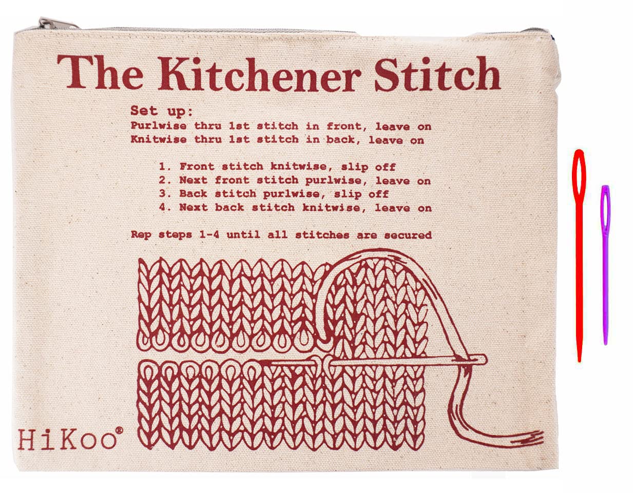 HiKooKitchener Bag Washable Canvas with Bundle with 2 Artsiga Crafts Darning Needles