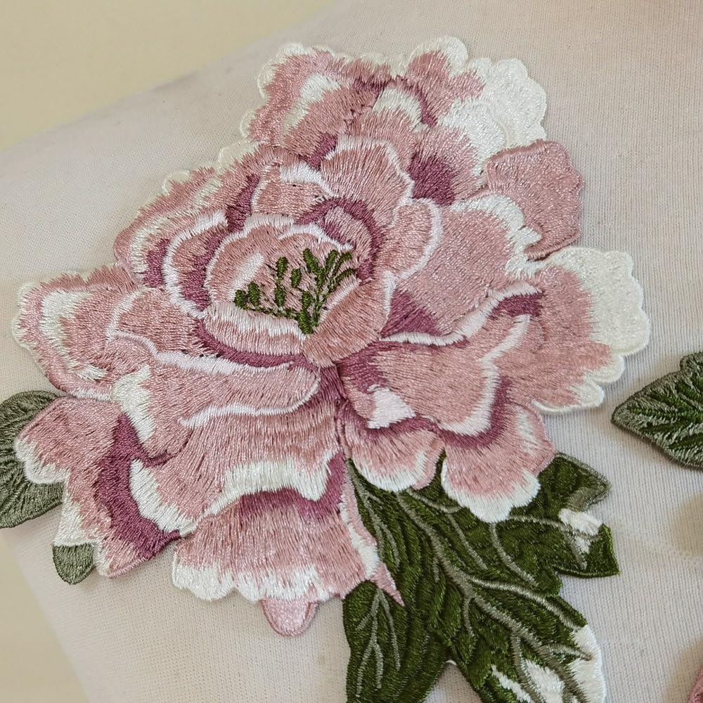2pcs Beautiful Flowers Embroidered Sew on Applique Patches