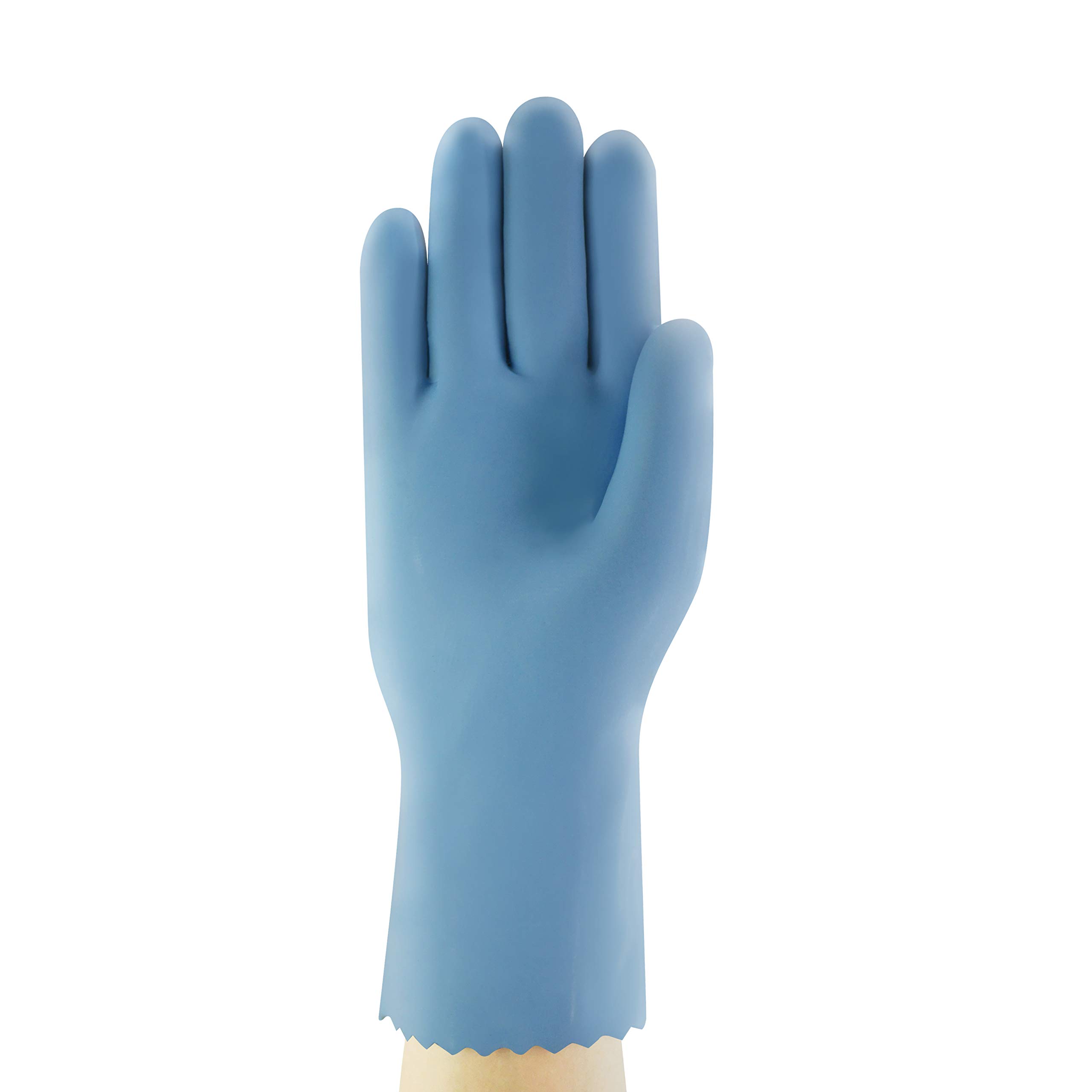 Ansell AlphaTec 62-201 Guante de Trabajo, Látex de Caucho Natural Protección, Protección Química y Resistencia a la Abrasión, Azul, Talla XL (12 Pares)