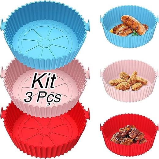 Kit de Formas de Silicone Para Air Fryer