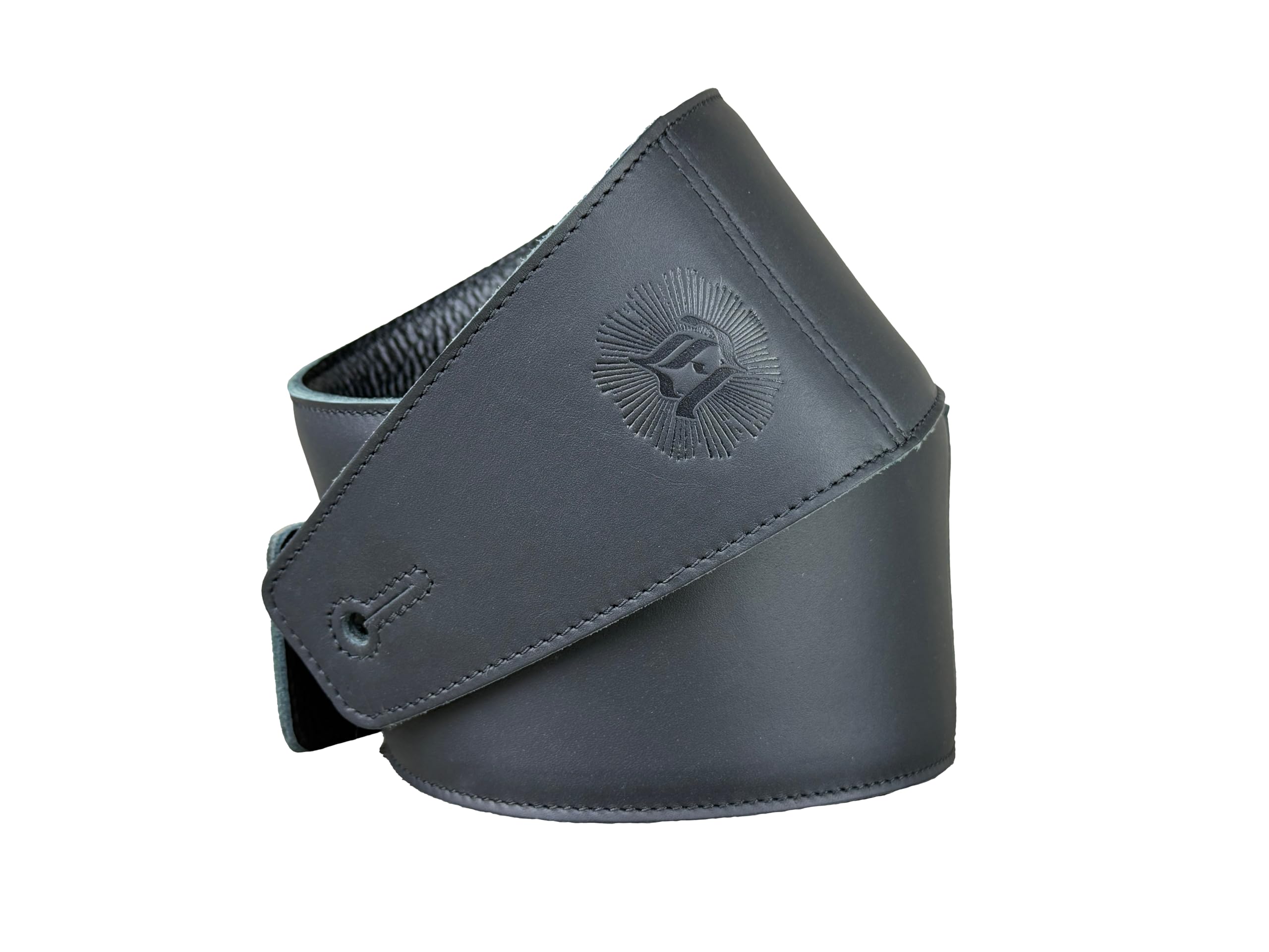 Anthology Gear "The Reticent Full Grain Leather Guitar Strap For Electric, Acoustic, and Bass Guitars (3", Carbon Black)
