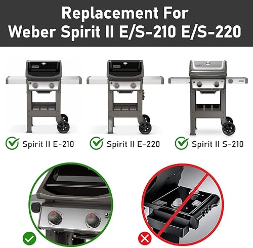 Vista 51 de Uniflasy Barras aromatizantes 7537 7536 de 22.5 pulgadas para Weber Spirit 300, E310, E320, Genesis Silver B C, Genesis Silver Gold B C, Platinum B