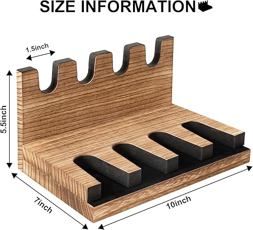 Miniatura 6 de Miratino Estante para pistolas, soporte de madera maciza para pistola para almacenamiento seguro de armas, gabinete de armas