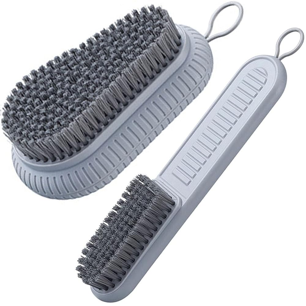 Selaurel Cleaning Brush Soft Bristle Brush Laundry Scrub Brush Clothes Underwear Shoes Scrubbing Brush, Easy to Grip Household Cleaning Brushes Tool for Countertops Bathtubs (Grey)