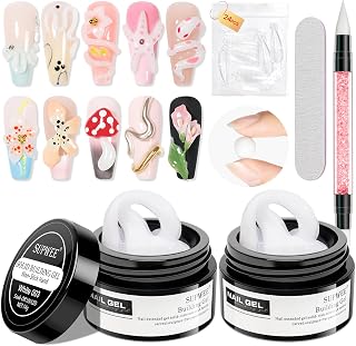 White 3D Molding Gel for Nails Art Non-Stick Hand Solid Builder Gel Hard Nails for Extension Carving Sculpting Beauty Charms for Beignner and Salon DIY