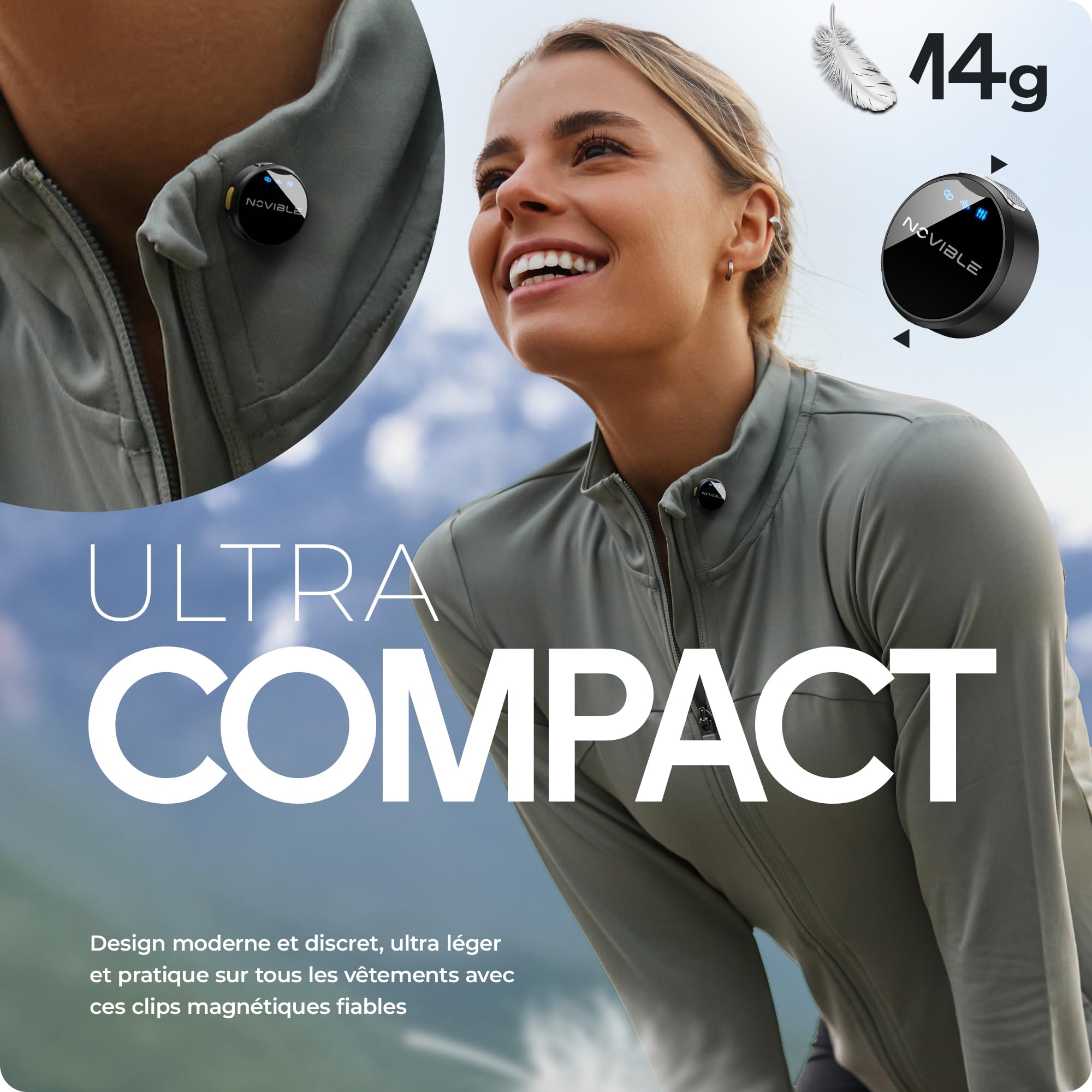 Micro Cravate sans Fil 2 Personnes pour iPhone, Android USB-C et Caméra, Mini Micro Lavalier 48 kHz/24 Bits, Boîtier de Charge 25 h, Réduction de Bruit, Interview, Vlog, Youtube/TikTok