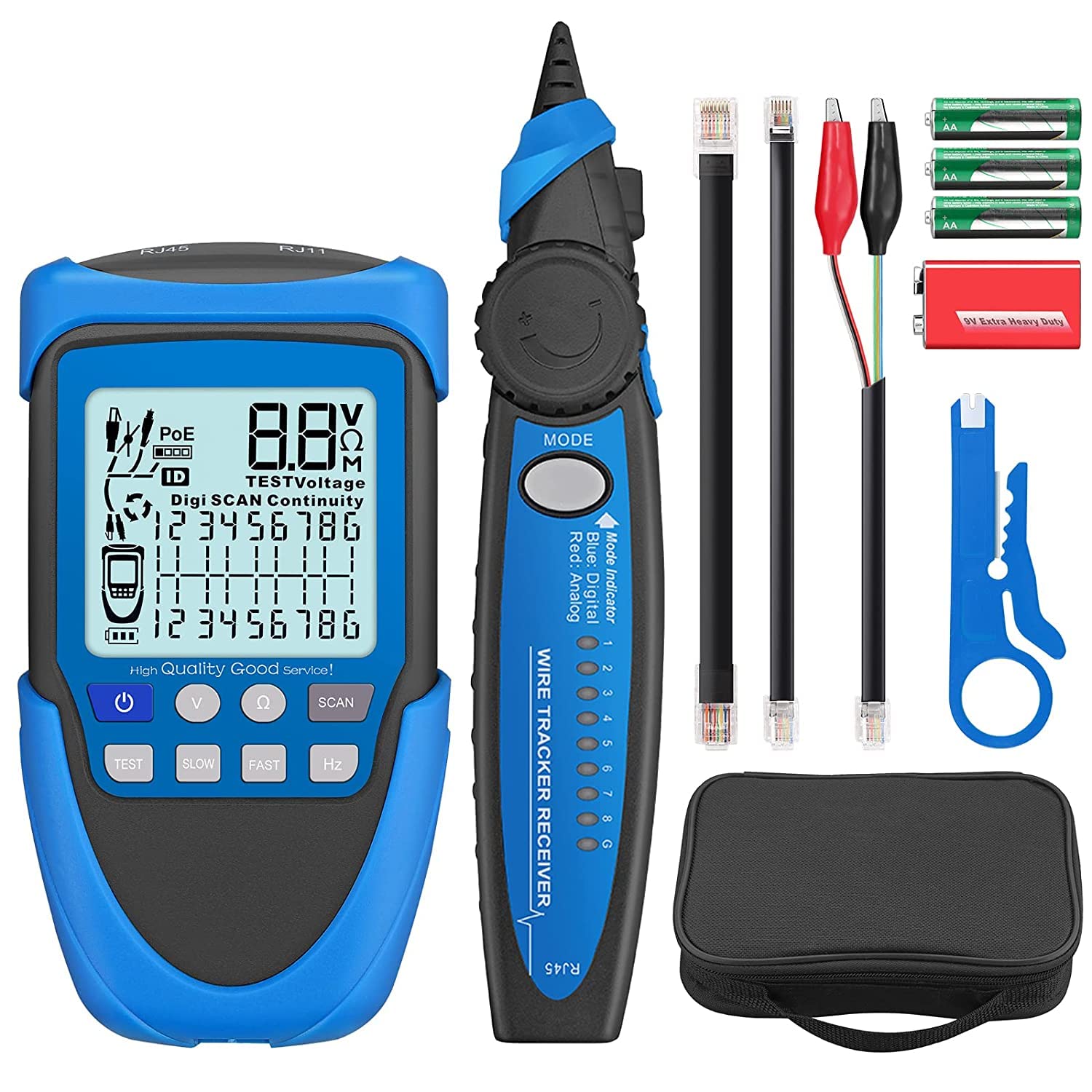YGiTK Kabel Tester mit PoE Multifunktions NetzwerkkabelTester RJ45