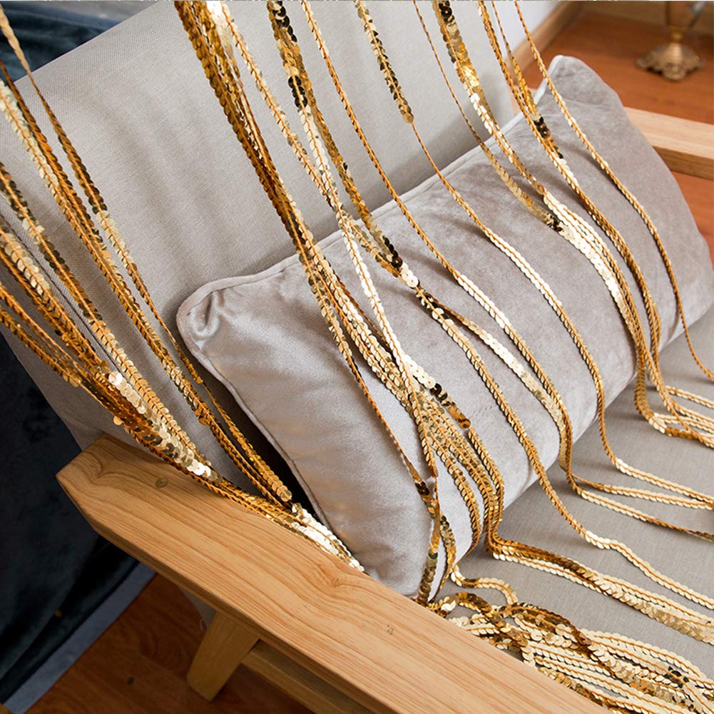 Paillettes Porte Chaîne Rideau,Paillettes Gland Écran Cloison Rideau Mur Panneau Frange Séparateur De Pièce pour La Fête À La Maison Hôtel Argenté W300xh300cm(118x118inch)