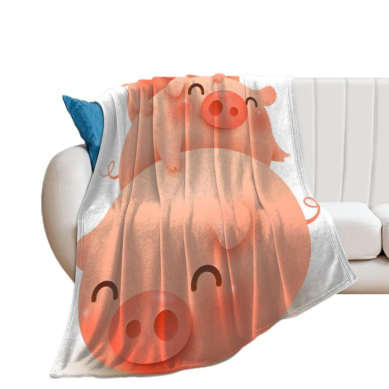 Couverture polaire cochon mignon contre les frissons du soir en flanelle douce