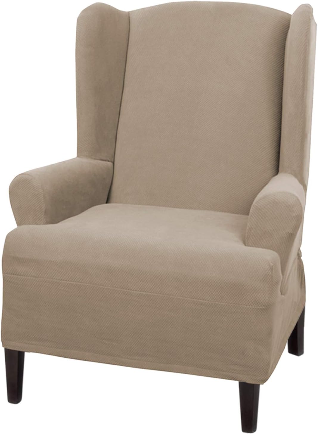 MAYTEX Pixel Stretch 1-pc Slipcover Wing Chair, Sand (4300315)