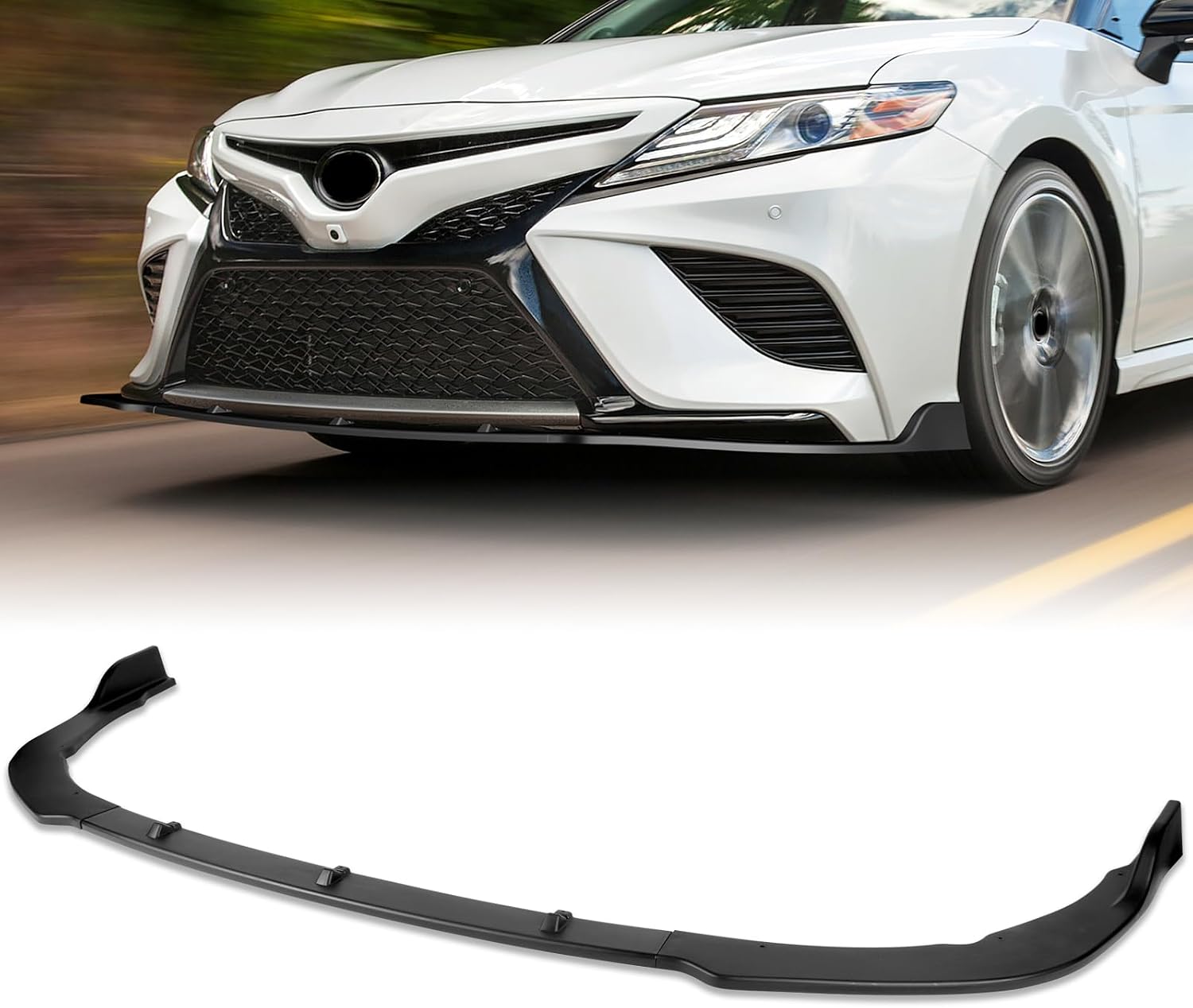 Front Bumper Lip fit for Toyota Camry Sedan LE/SE/XLE/XSE 2018-2020，for Toyota Camry Sedan Hybrid LE/Hybrid SE/Hybrid XLE/L/SE Nightshade/TRD/XLE Navi 2020 Glossy Black Front Lip