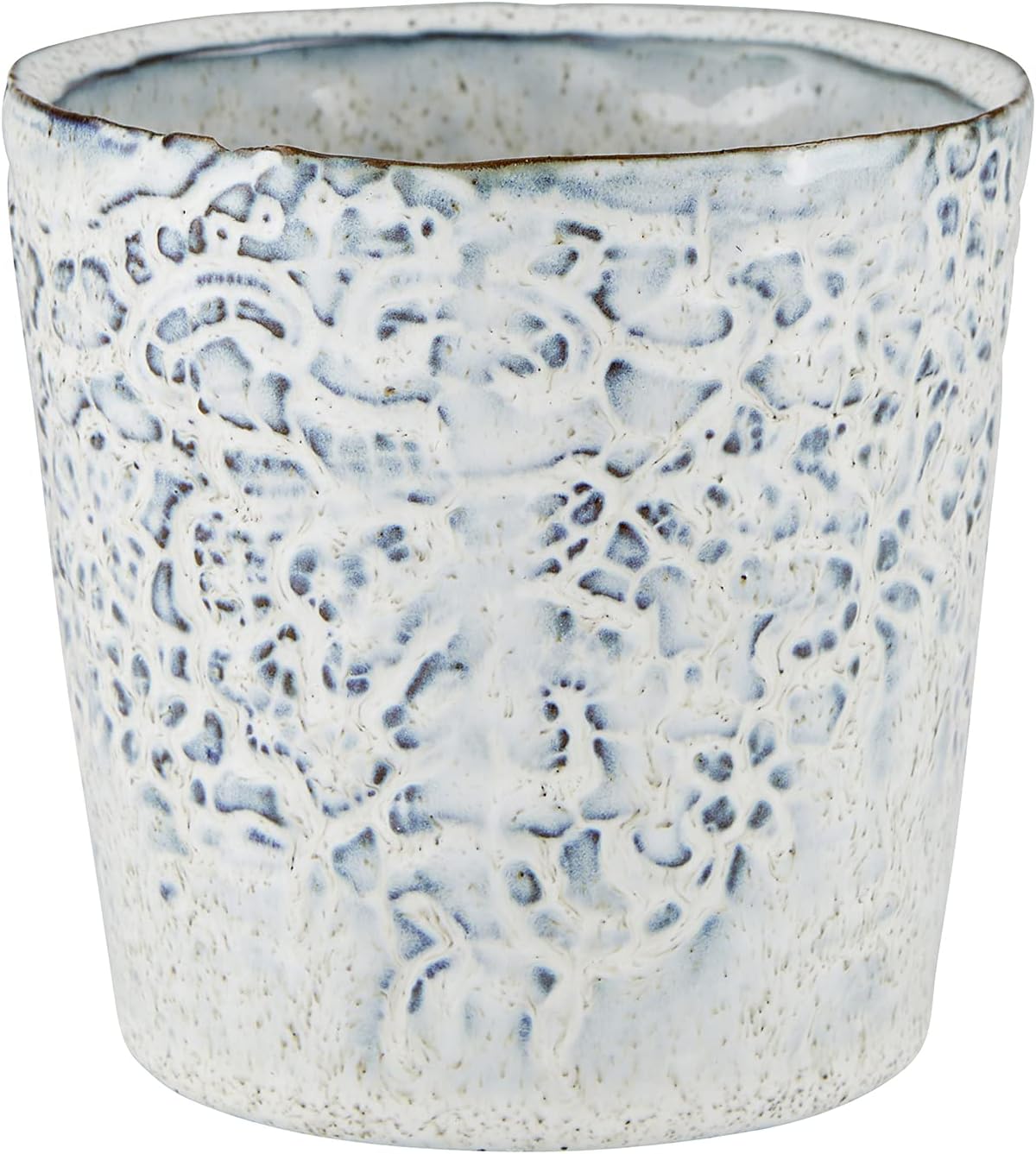 47th & Main Ceramic Planter Pot, 4" Tall, White Textured