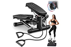 Mini Stepper for Home Workout with Resistance Bands