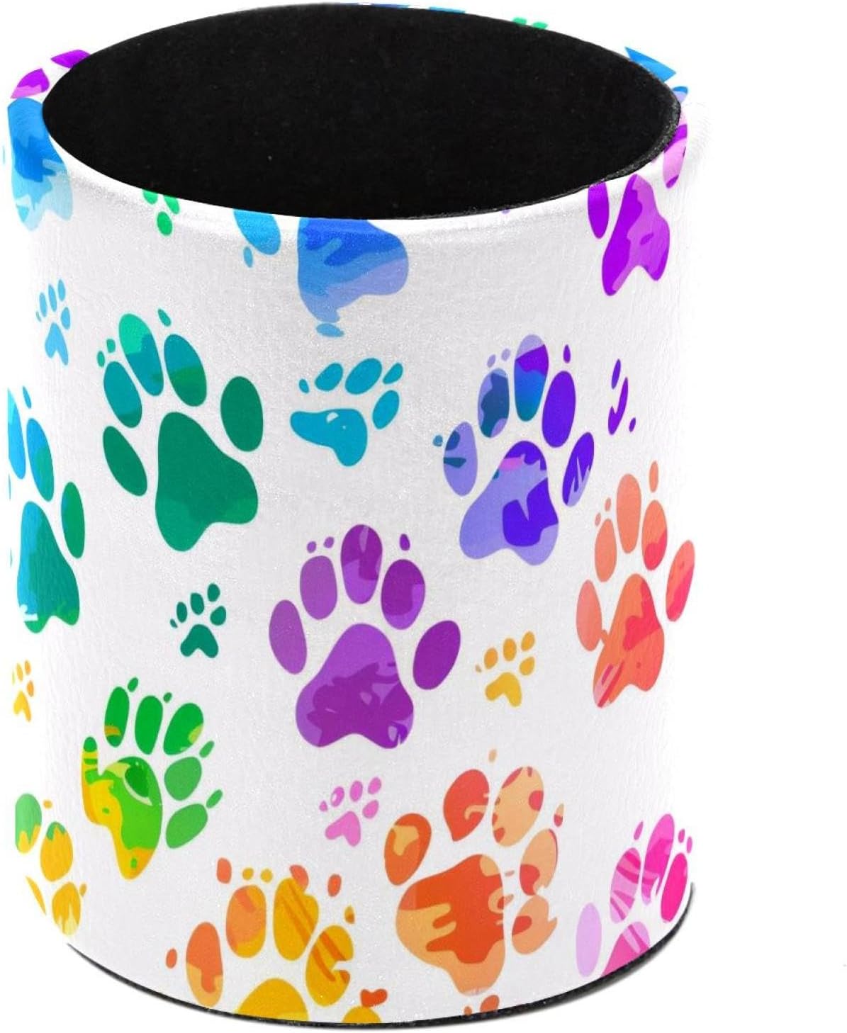 Colorful Dog Paws Pen Cup Organizer Stand Pencil Holder Desk Makeup Brush Holder Workspace Organization Storage Pouch Stationery Holders