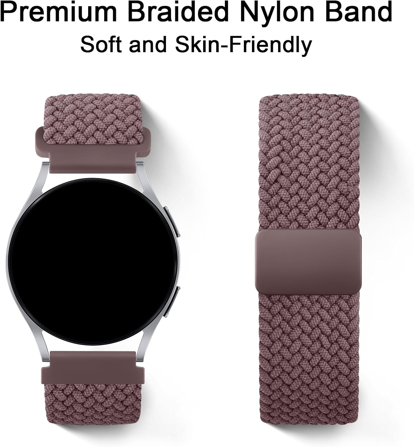 Braided Bands for Garmin Vivoactive 4 / Garmin Venu 3 / Venu 2 Watch Band Men Women, Woven Nylon Elastic Loop Stretchy Band with Clasp for Garmin Forerunner 745/265/255 Smartwatch