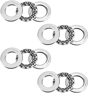 4 Pcs 51104 Thrust Ball Bearings 20mm x 35mm x 10mm Bearing Steel Single Single Row Roller