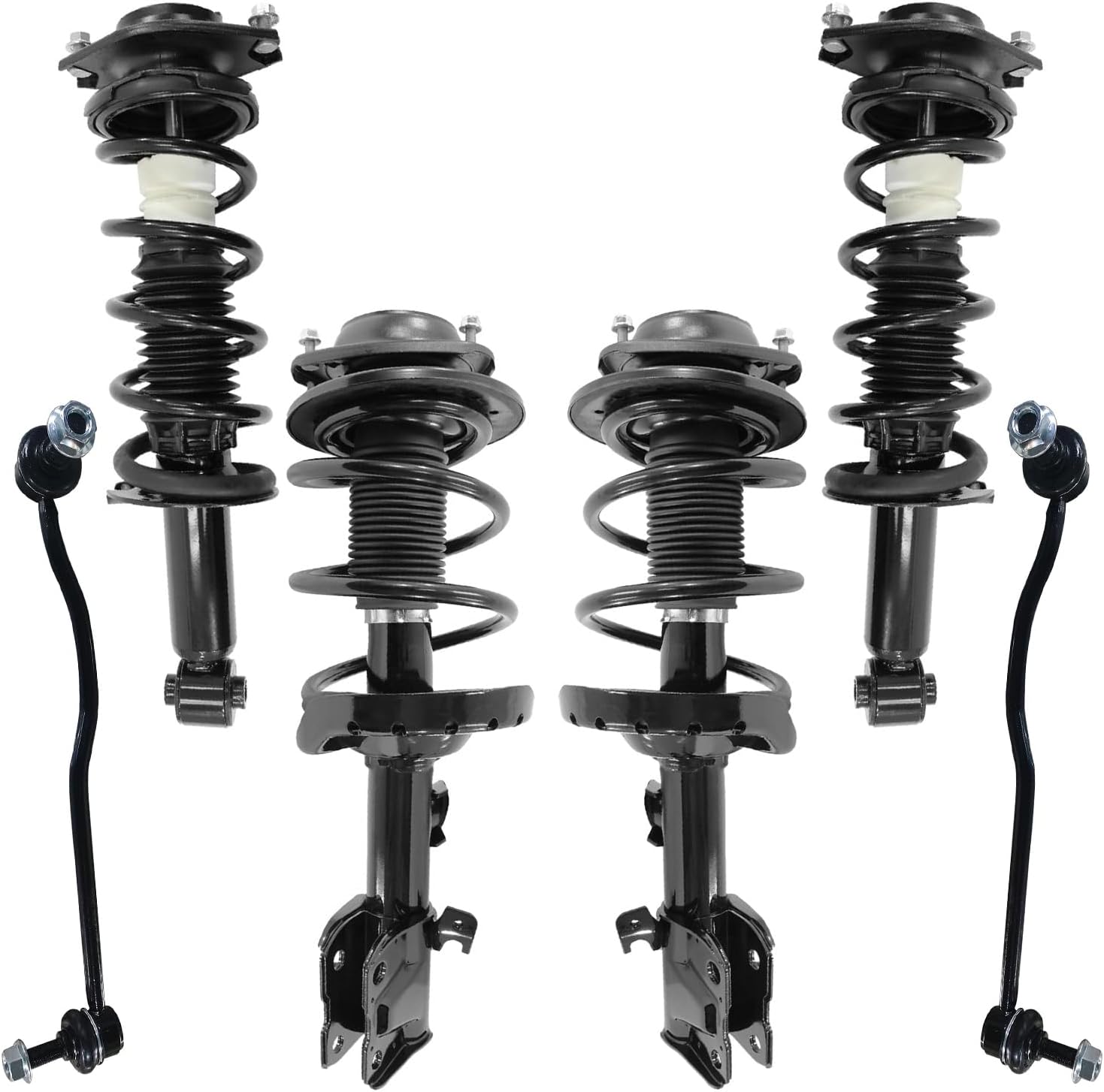Detroit Axle - 6pc Struts Sway Bars for 2015 2016 2017 Subaru Legacy, 4 Front Rear Struts with Coil Springs 2 Front Stabilizer Sway Bar End Links Replacement Suspension Kit