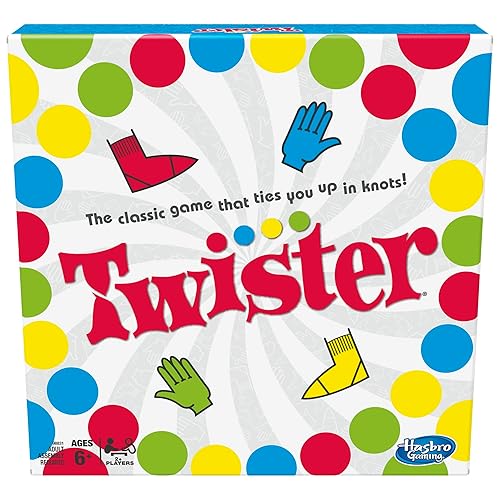 Juego de mesa clásico Hasbro Twister Party para 2 o más jugadores, juego para interior y exterior para niños a partir de 6 años, el empaque puede variar