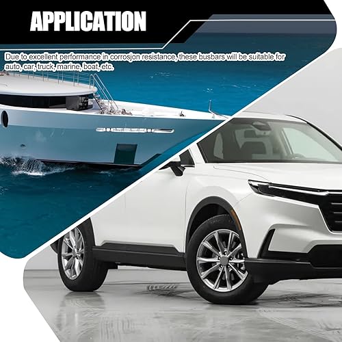 Miniatura 4 de GKmow 2 piezas de bloques de terminales de distribución de doble perno eléctrico M8, poste de encuadernación de reacondicionamiento de automóvil,