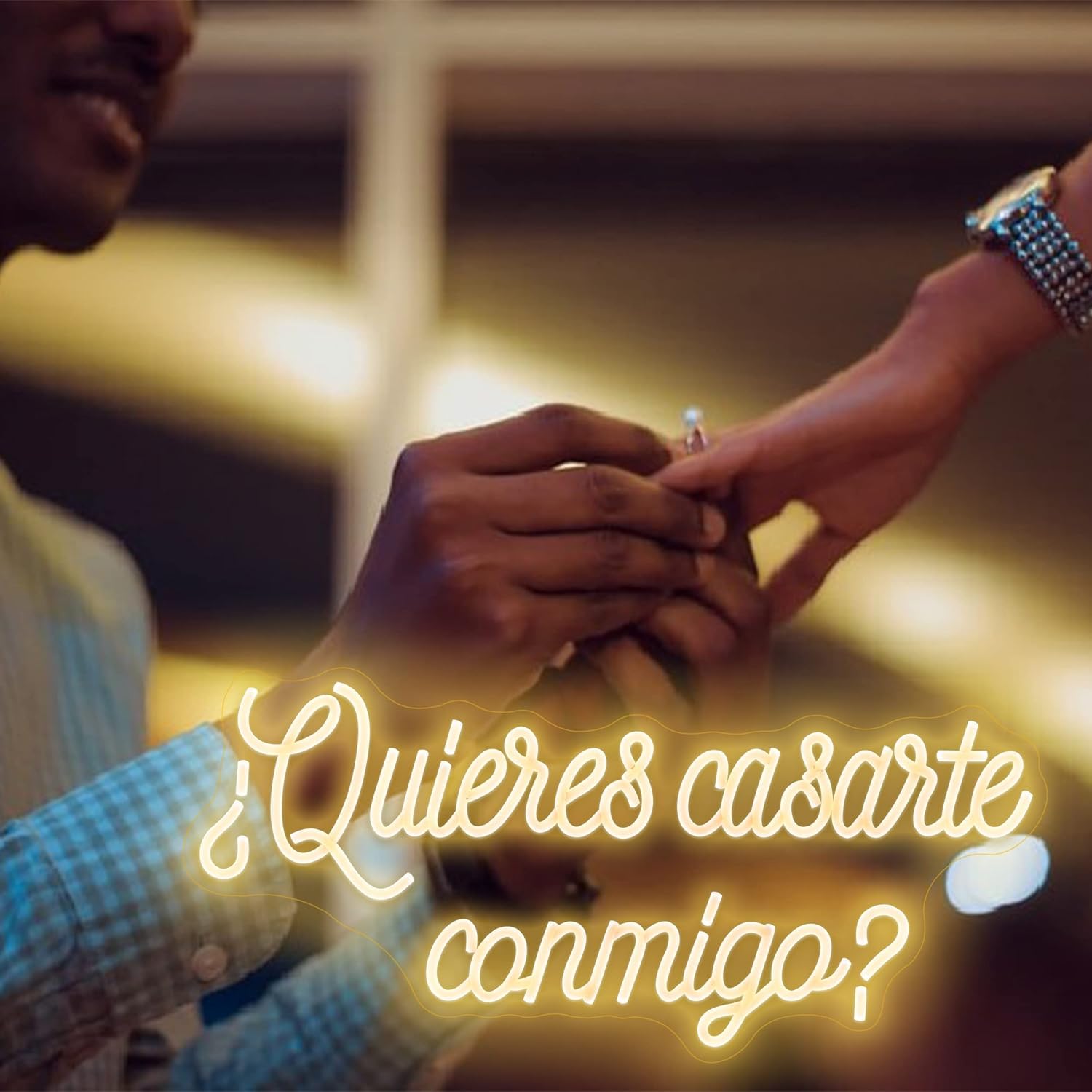 'Will you Marry me' neonowy znak LED, ciepłe białe litery, podświetlany znak, ściemniany, do sypialni, salonu, dekoracja ścienna na urodziny, walentynki, przyjęcie dekoracyjne