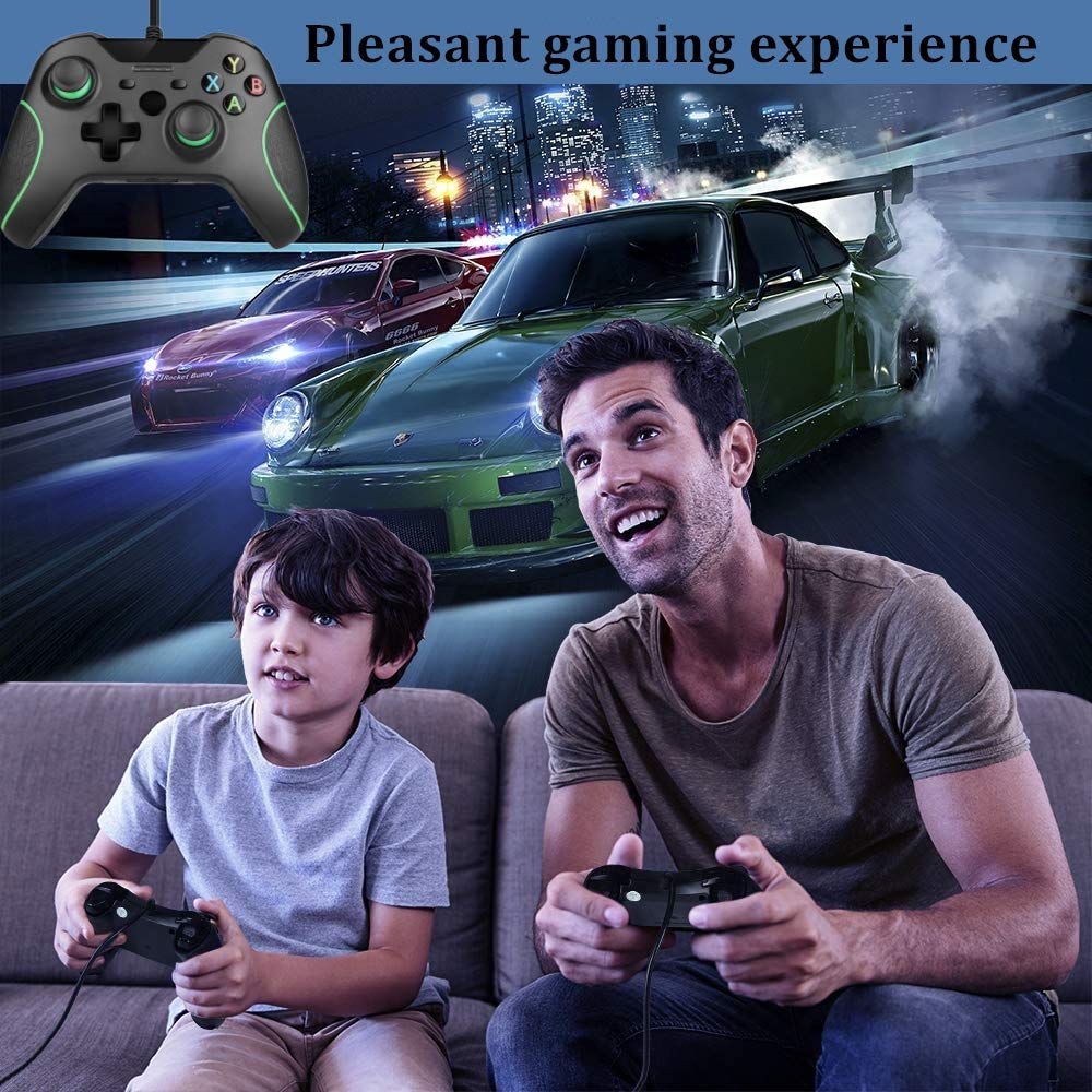 IJJ Wired Controller for Xbox One,USB Gamepad Joypad Controller with Dual-Vibration for Xbox One/S/X/PC with Windows 7/8/10 (Black)