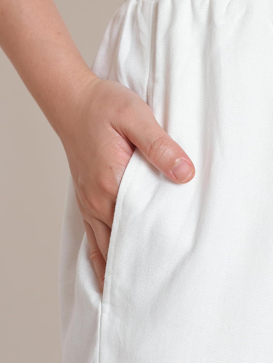 Weintee Women's Petite Wide Leg Linen Pants Lightweight Summer Pants - Image 3