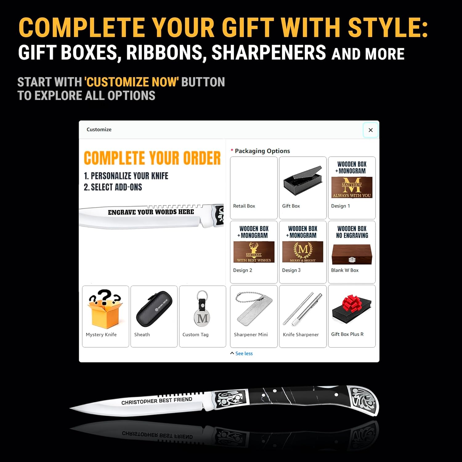 Custom Knife - Personalized Gifts for Men and Women - Engraved Gifts for Dad Husband Boyfriend Wife Girlfriend - Customized Pocket Knives for Birthday, Anniversary - Best Unique Present 806 PS N