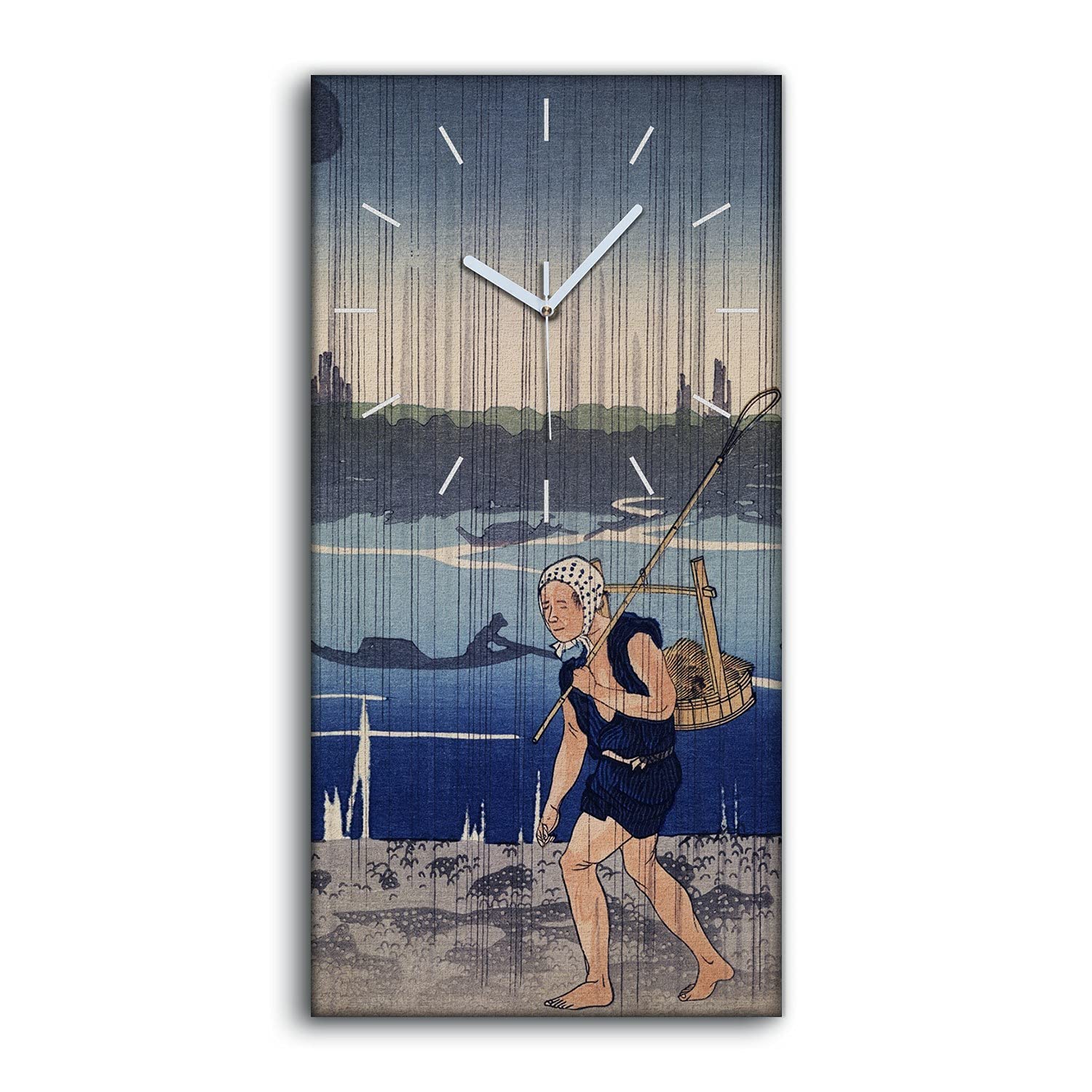 Horloge sur Toile Salon Moderne - Tableau Rivière Asiatique Déco Chambre