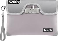 Vista 14 de Bolsa de dinero ignífuga de 5200°F con cerradura, bolsa de documentos ignífuga al agua con cremallera, 8 capas de aislamiento contra incendios