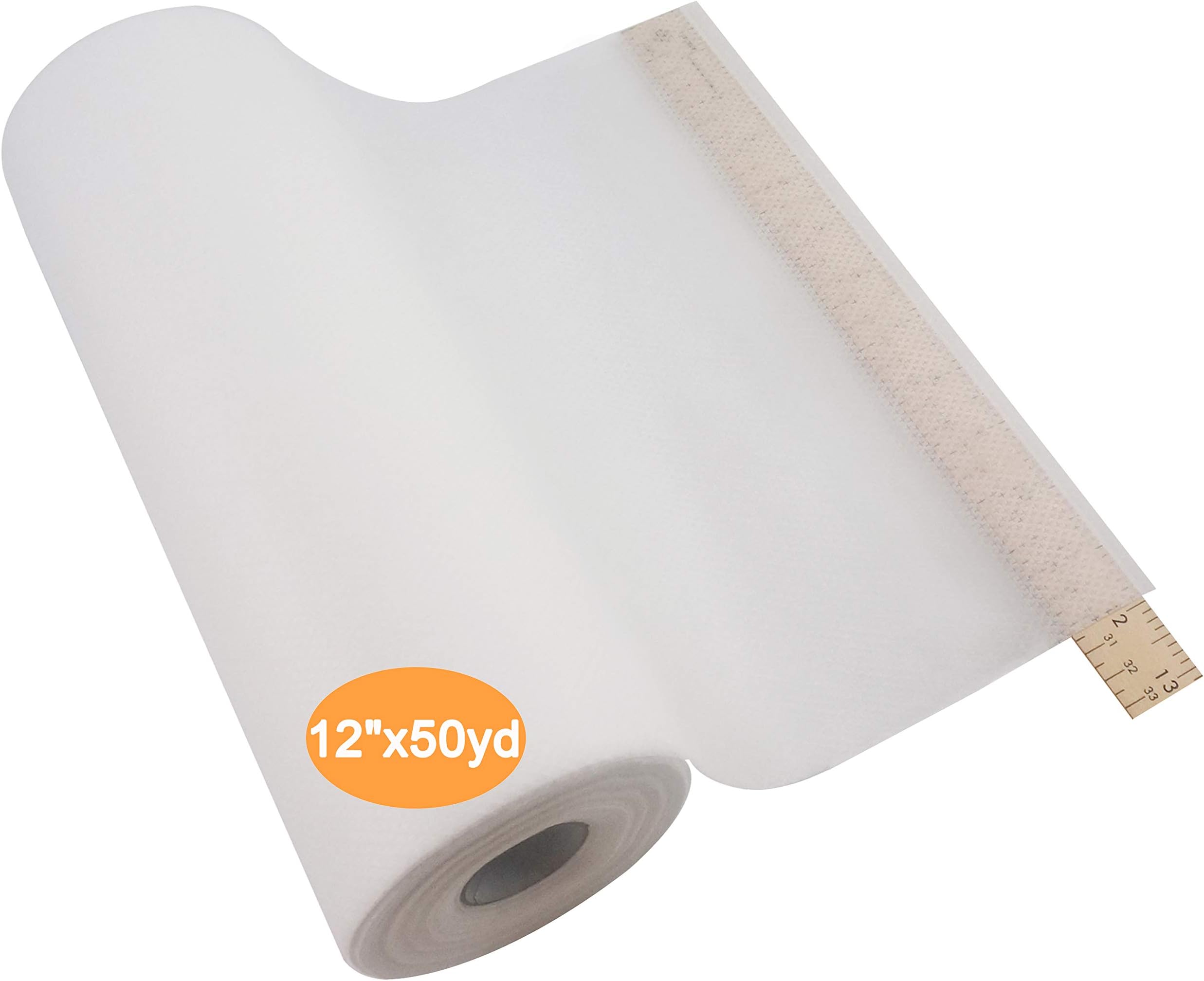 New brothread No Show Mesh Machine Embroidery Stabilizer Backing 12" x50Yd (30cmx46M) roll - Light Weight 50gm (1.8oz) - Cut into Variable Sizes for Machine Embroidery and Hand Sewing