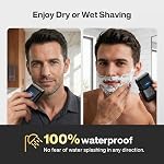 Foil Shaver for Men, Protable Shavers with Double Floating Blade, IPX7 Electric Razor Men with UV Lamp, Cordless & Painless Electric Shaver for Men with Auto Travel Lock, USB-C Rechargeable Trimmer