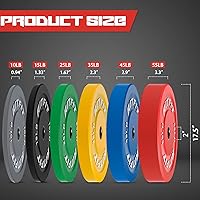 Vista 7 de RitFit Color Coded Bumper Plate, Olympic Bumper Plate for Barbell, 2-Inch Bumper Weight Plates With Steel Insert, rubber weight plates for Strength