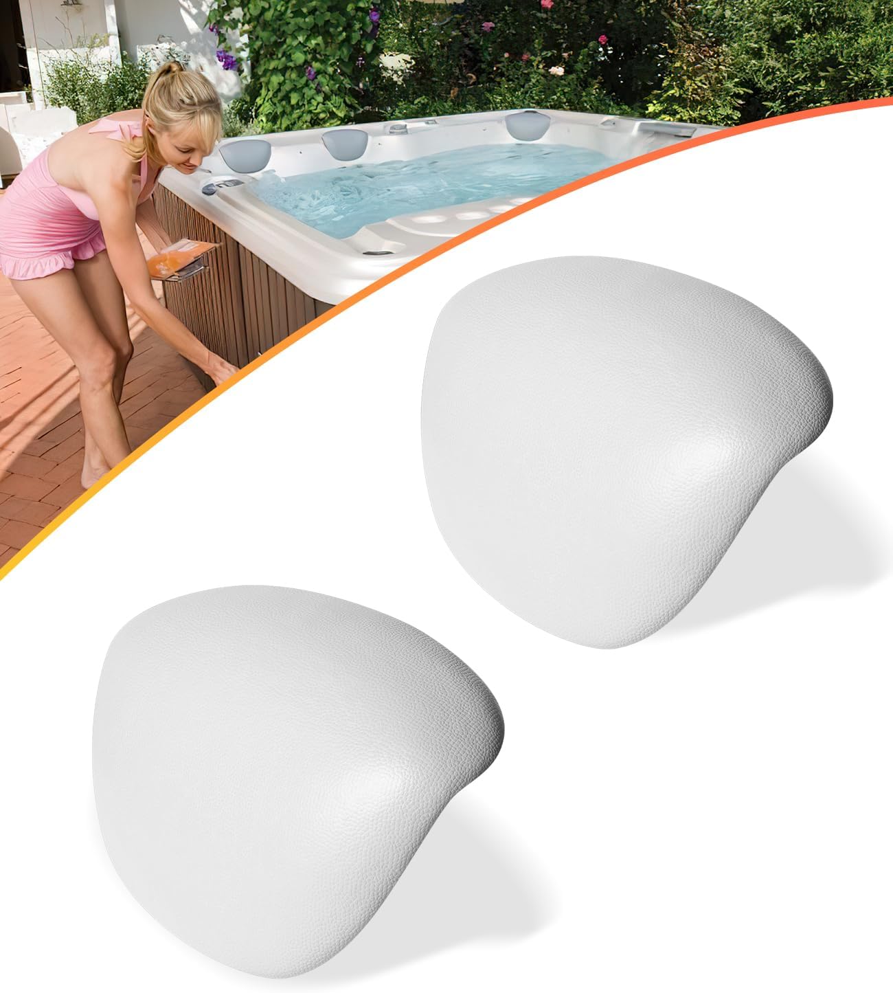 2PCS 6472-970 680 Reverse Wrap Around Gray Pillow for Sundance 680 Series Spas 2003+, for Use On Sundance Spas: Burlington, Hawthorn and Hartford Models, Replace Old Part #6455-474