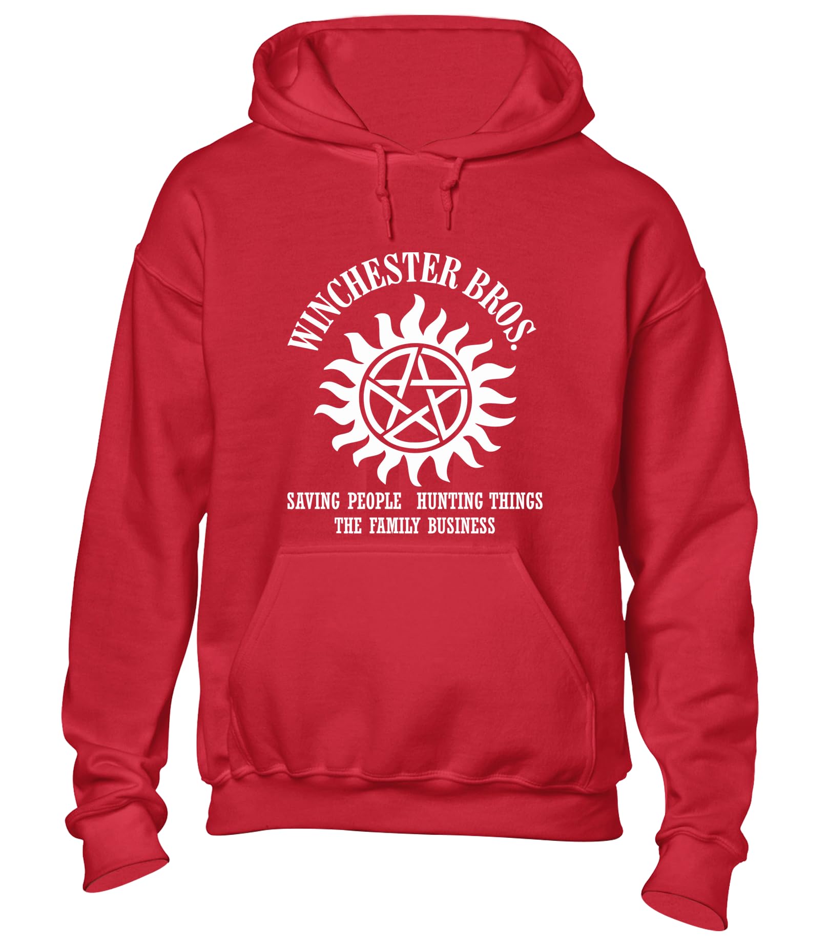 Crown Designs Men's Red Winchester Brothers Horror Teen Fiction Tv Show Inspi Gift Unisex Hoodies For Wo & Teenagers - /Medium