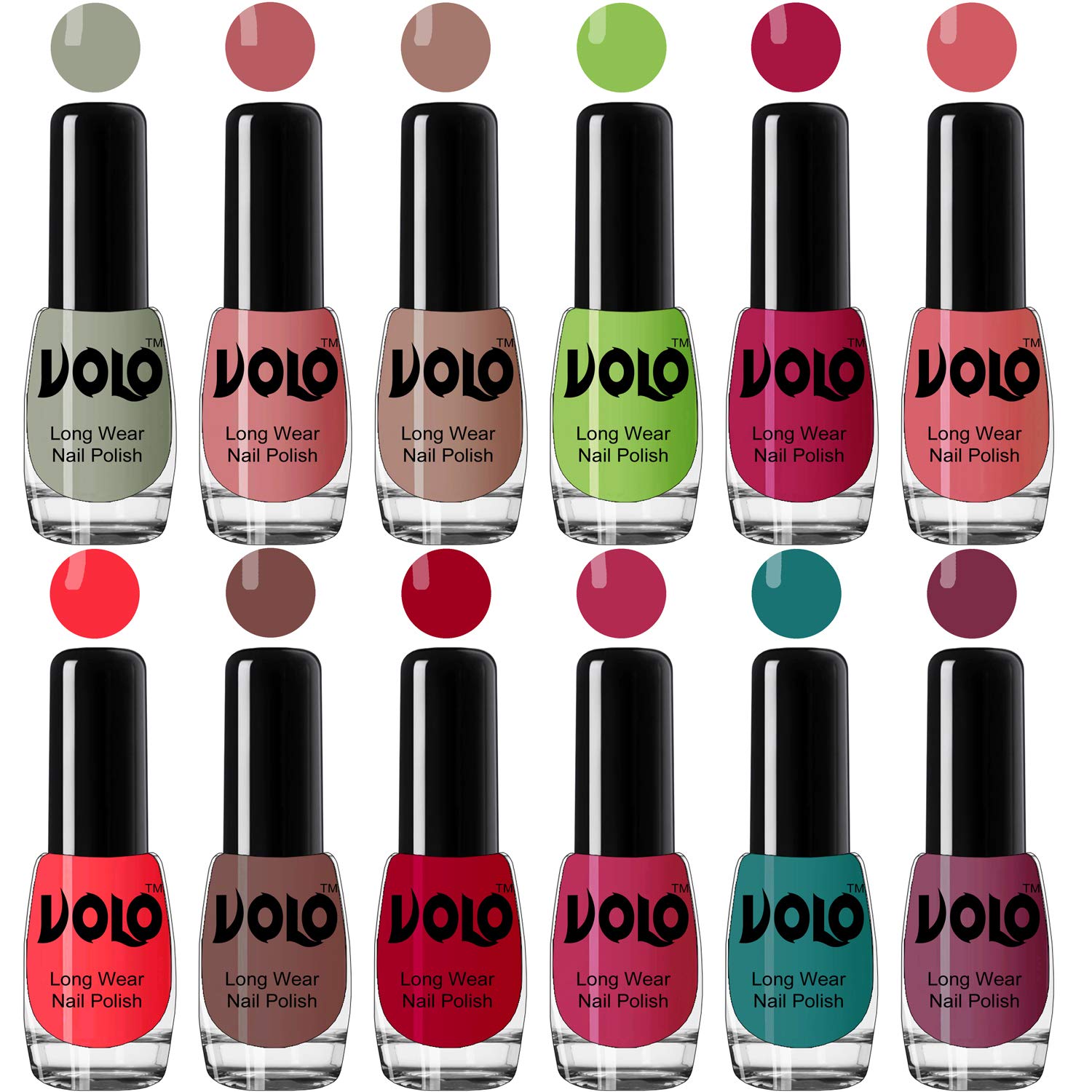 Volo Boss of Gloss Nail Polishes Set of 12 Pcs Infinite Collection(Nude, Pink, Nude, Green, Magenta, Peach, Red, Nude, Red, Pink, Green, Pink) 60 ML-image-10