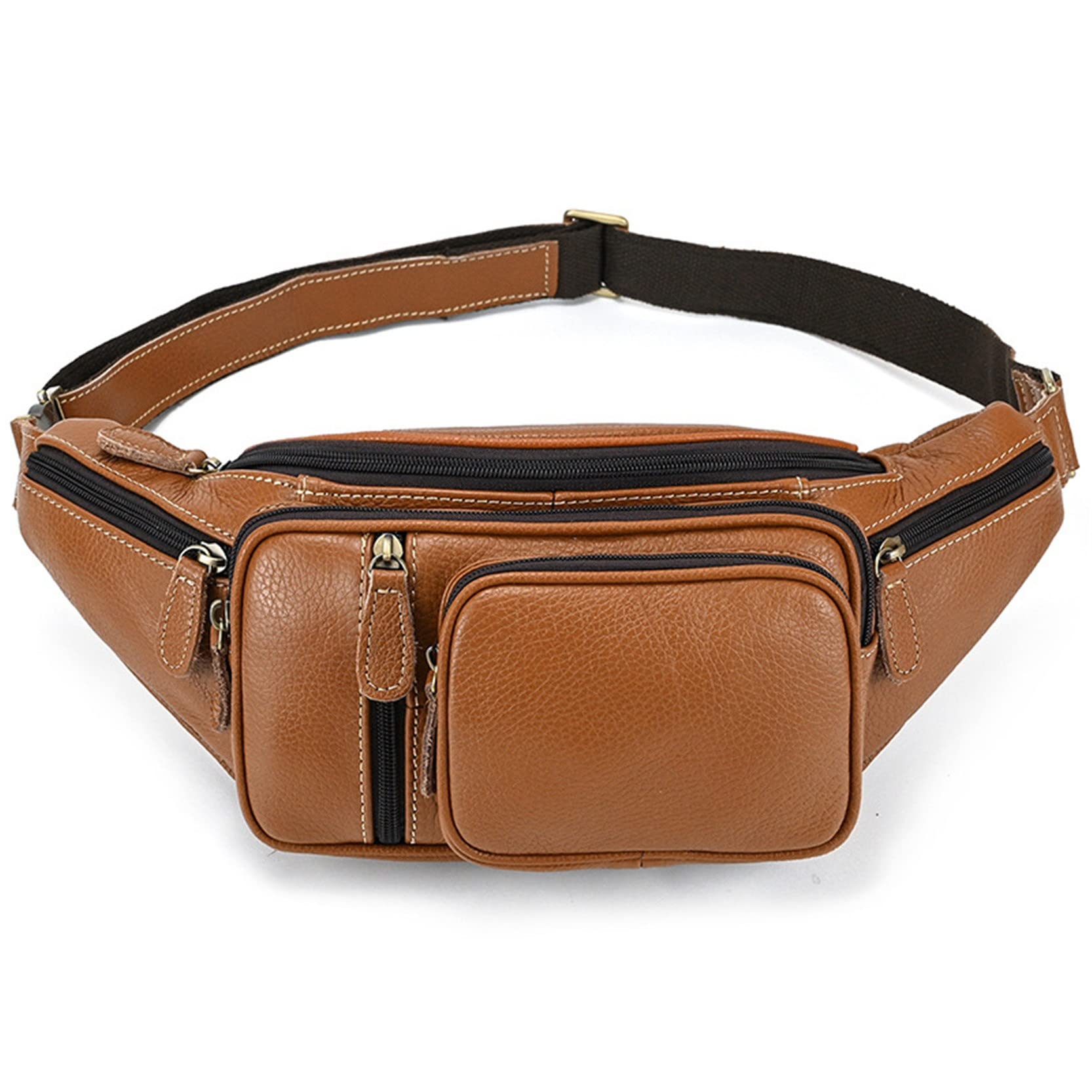 Stylisch Umhängetasche Bauchtasche Gürteltasche, Echtes Leder Taille Tasche for Mann Frauen Mode Fanny Pack Hüfte Bump Bag Telefonbeutel for Hund Walking Festival Wandern Radfahren Gürteltasche Reise