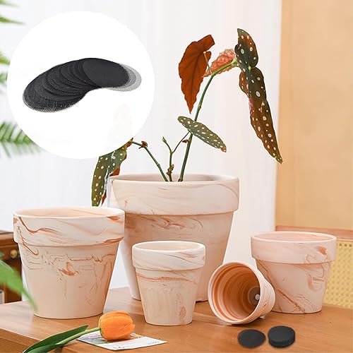 Miniatura 6 de Almohadilla de malla para agujero de maceta, malla de rejilla inferior de maceta de bonsái, 2 pulgadas para plantas de flores suculentas,