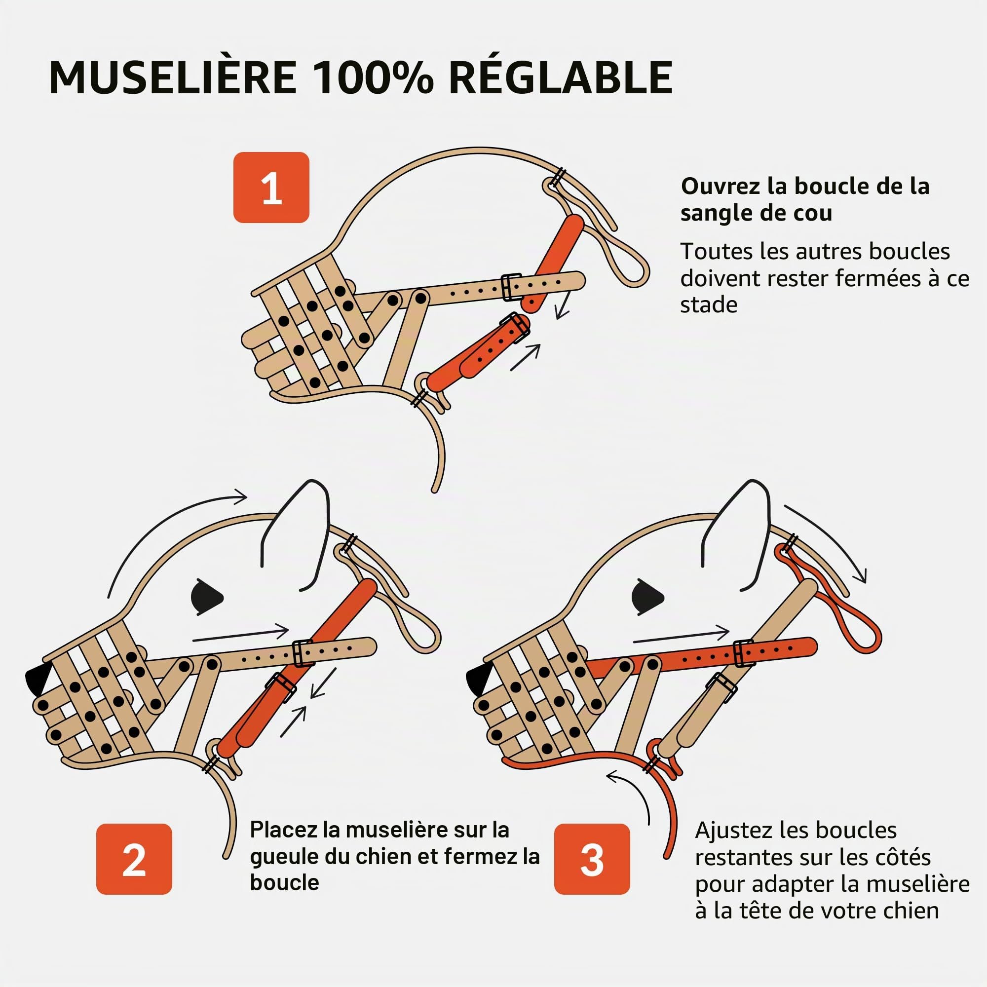 CollarDirect Muselière pour Chien Berger Allemand Dalmatien Doberman Setter Panier en Cuir Medium Large Breeds Black Brown (L, Black)