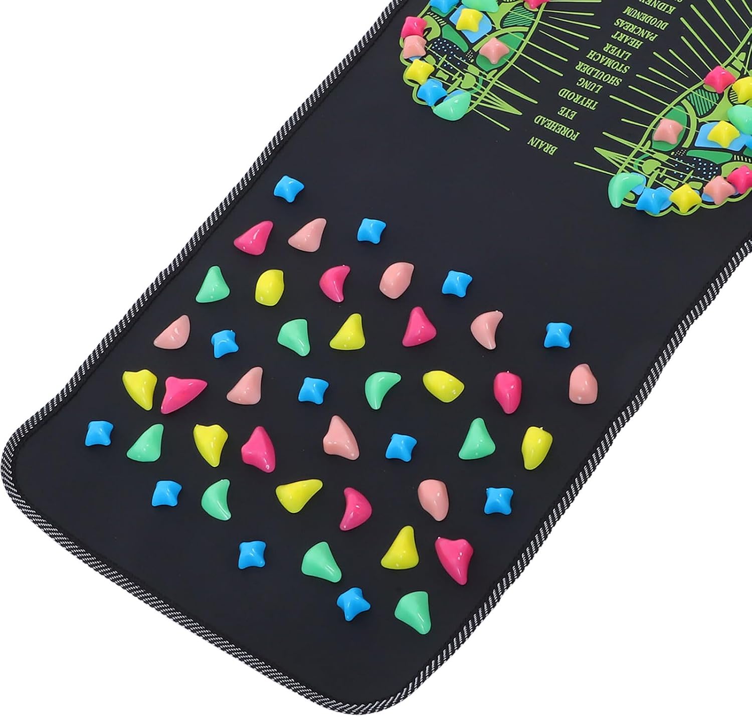 Acupressure Foot Massage Mat 70x35cm Non-Slip Foot Pressure Point Pad Reflexology Stone Sole Massager for Home Relaxation