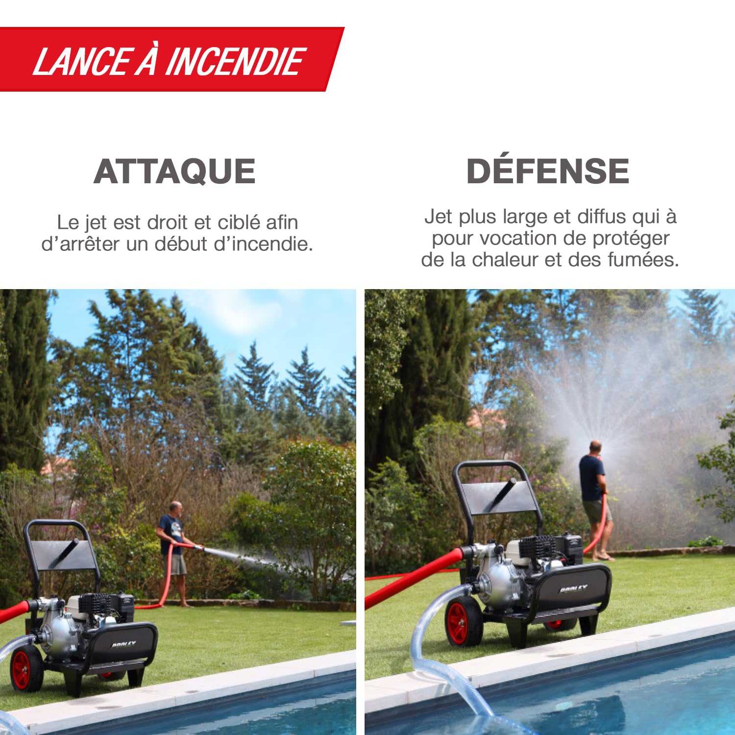 POOLEX Pool Sam - Motobomba Defensa Salida Incendio Forestal Capacidad 16 m³/h - Autonomía 4 Horas - Distancia Manguera 25 m - Alcance de proyección 25 m - Motor térmico 7 CV - Bar presión 7