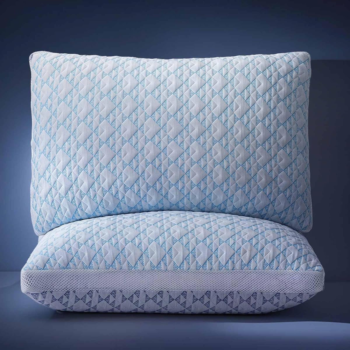 Lyralith Shredded Memory Foam Cooling Soft Bamboo Viscose Pillows Queen Size Set of 2, Adjustable Hypoallergenic Hotel Quality Bed Pillows for Back, Stomach and Side Sleeper, Oeko-TEX Certified