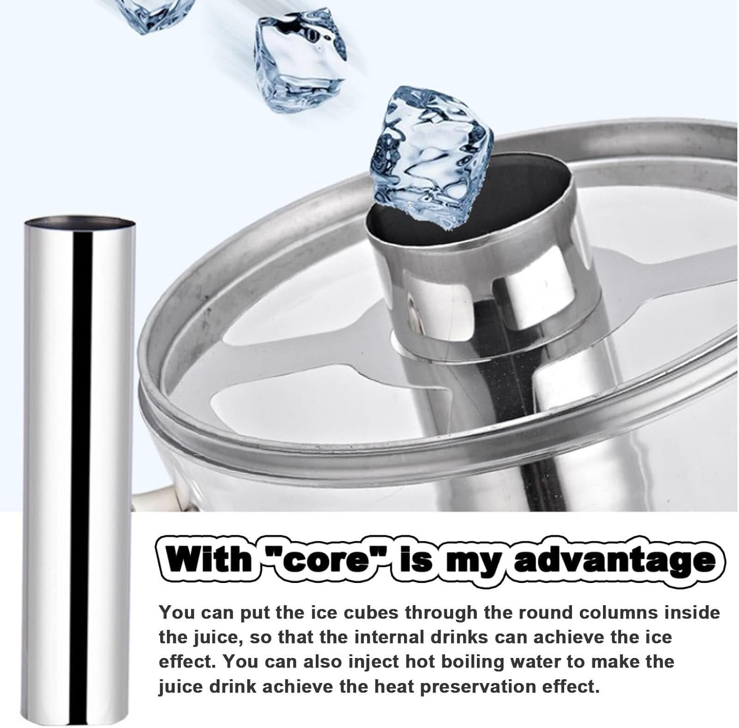Juice Dispenser - Stainless Steel 16L/24L Drinks Dispenser with Ice Container for Serving Cold Beverages, Cocktails, and Water