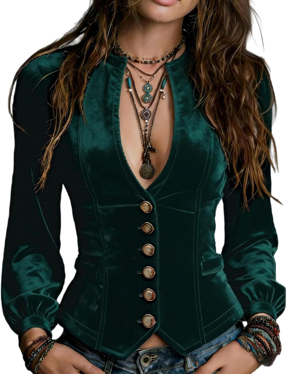 Black Velvet Shirt Women Elegant V-Neck Embroidery Velvet Long Sleeves Top Sexy Retro Collar Cheongsam Top Velvets Wrap Top