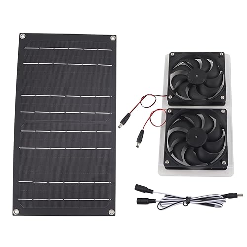 Ventilador alimentado por panel solar de 100 W, kit de ventilador de panel solar impermeable IP67, ventilador de invernadero de bajo ruido de 12 V