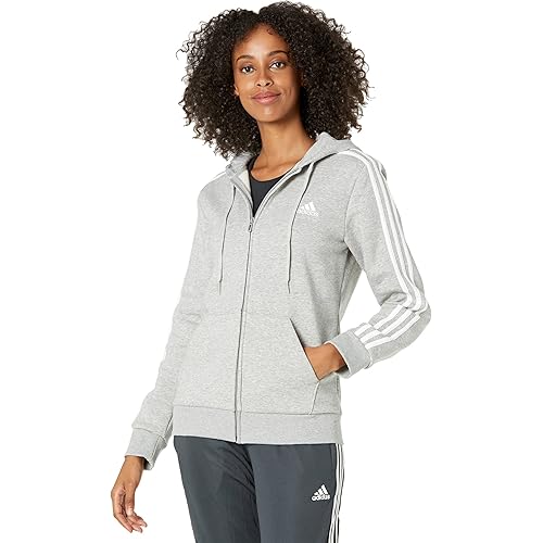 adidas Women's Essentials Fleece 3-Stripes Full-Zip Hoodie