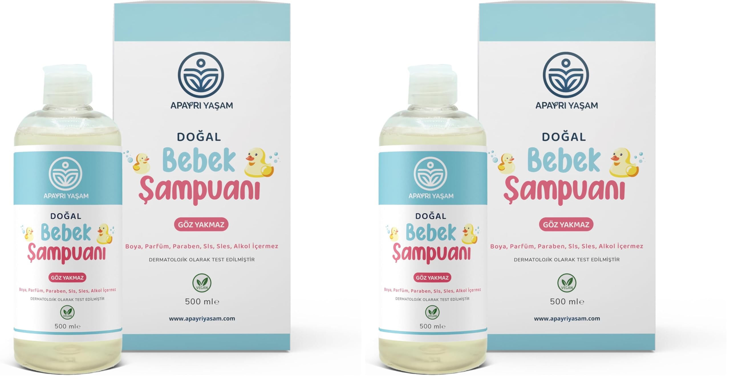 Doğal Bebek Şampuanı 500 ML (2 paketi)